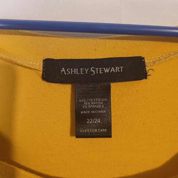 Ashley Stewart Women's Plus Size 22/24 Blouse Yellow With Design - Picture 2 of 3